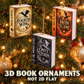 Fourth Wing, Iron Flame & Onyx Storm 3D Book Ornaments, Solid Plastic Christmas Decorations, Fantasy Book Lover Gift