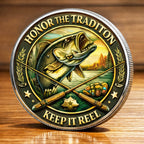 Keep It Reel Printed Commemorative Coin With Pocket Hug Leather Keychain