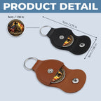 I Support Veterans Before Illegals Printed Commemorative Coin With Pocket Hug Leather Keychain