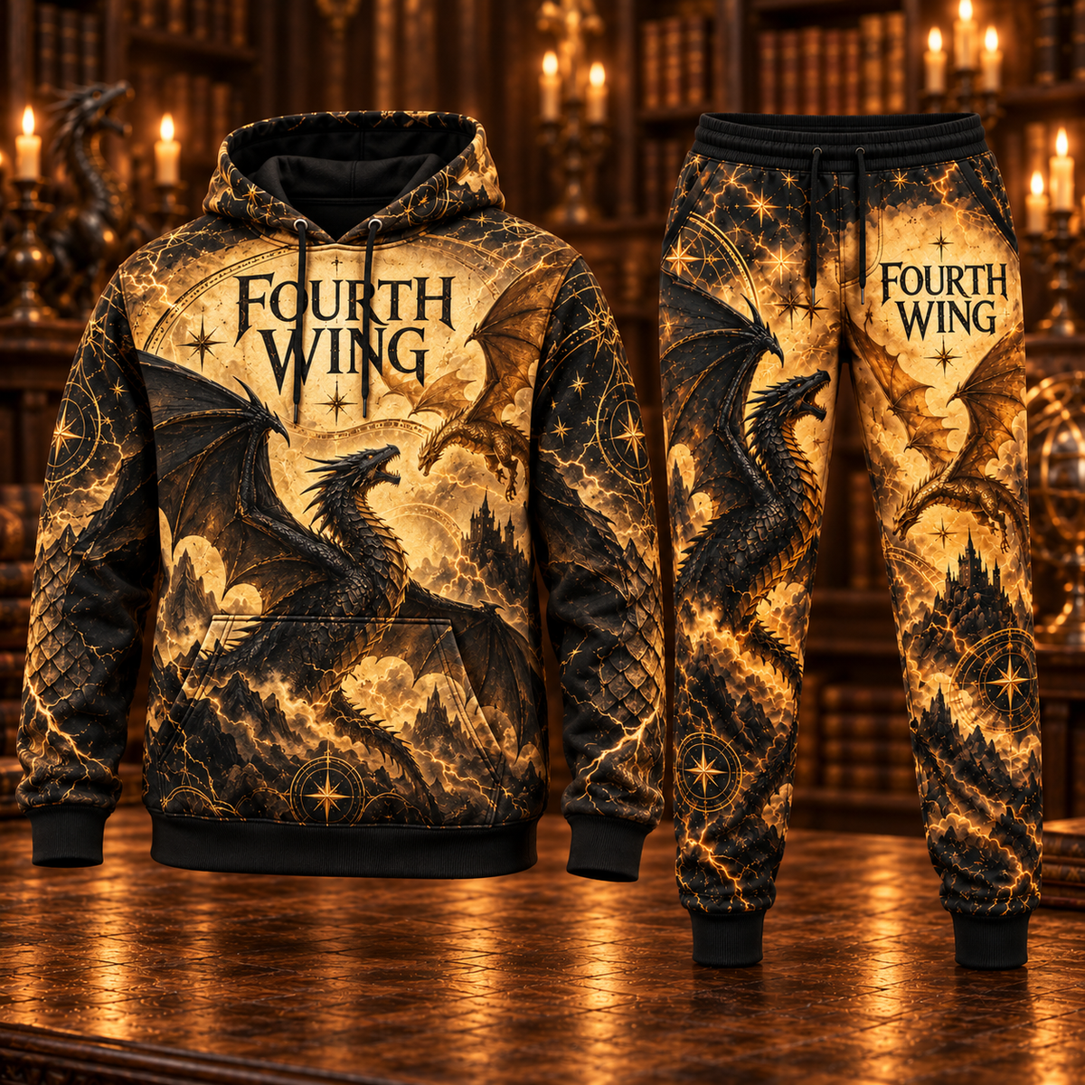 Fourth Wing AOP T-Shirt Sweatshirt Hoodie