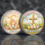 Faith Hope Love Custom Name Printed Commemorative Coin With Pocket Hug Leather Keychain